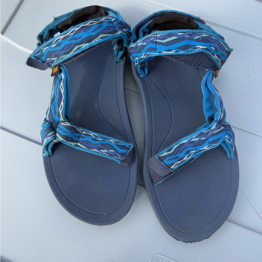 TEVA Blue Patterned Sandals Youth size 5